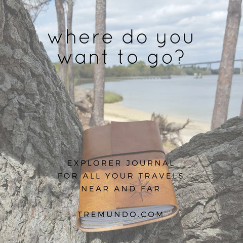 travel journals, handcrafted journal with maps - tremundo